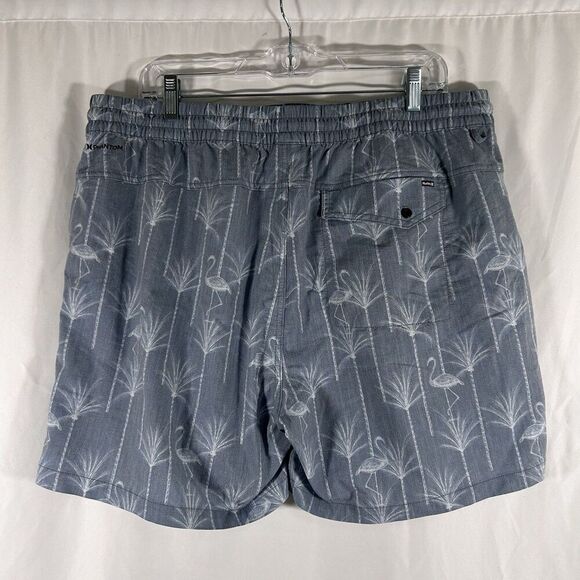 Hurley Board Shorts Men's XL Grey Flamingo Pull On Drawstring Pockets - Picture 5 of 8